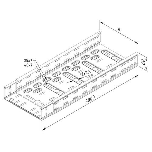 13331 Trayco CTI60-500-10-3PG Kabelrinne 60x500 Produktbild Additional View 2 L