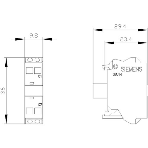 3SU1401-1BG60-3AA0 Siemens LED Modul mit integrierter LED AC/DC 6 24V weiß Produktbild Additional View 2 L