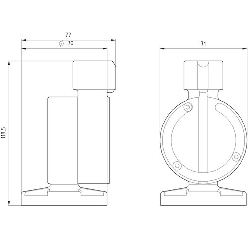 8WD44080DF Siemens Knickfuss, Kunststoff für Rohrmontage für 8WD4 Signalsäulen Produktbild Additional View 2 L