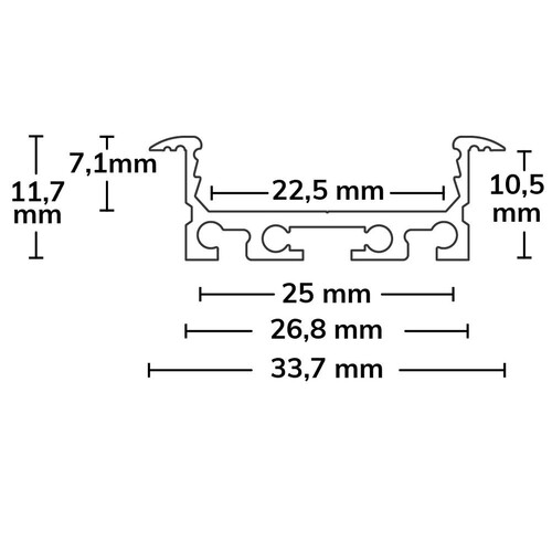 112856 Isoled LED Einbauprofil DIVE24 FLAT Aluminium eloxiert, 200cm Produktbild Additional View 1 L