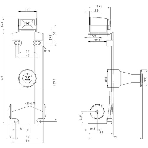 3SE5312-0SF11 Siemens Sicherheitspositionsschalter Zuhaltekr. Produktbild Additional View 2 L