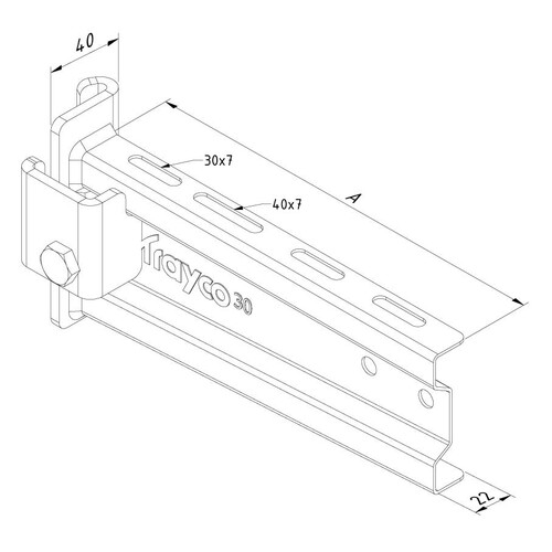 10314 Trayco WBI30 0400 DG Klemmausleger I Profil   Wall Bracket I-Profile Produktbild Additional View 3 L