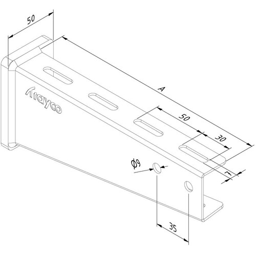 13908 Trayco WB35 0400 DG Wandausleger   Wall Bracket Produktbild Additional View 3 L