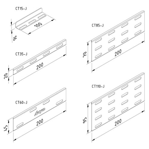 11555 Trayco CT110 J PG Kabelrinne Verbinder   Cable Tray Joint Produktbild Front View L