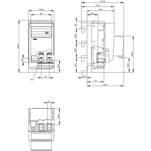 3NP1133-1JC22 Siemens SENTRON, Sicherungslasttrennschalter 3NP1, 3-pol Produktbild Additional View 3 L