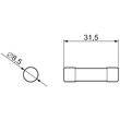 3NW6302-1 Siemens SENTRON, Zylindersicherungseinsatz, 8x32 mm, 2 A Produktbild Additional View 2 S