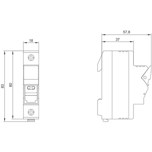 3NW7014-4 Siemens SENTRON, Zylindersicherungshalter, 10x38 mm, 1-p Produktbild Additional View 2 L