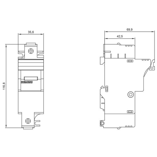 3NW7211 Siemens SENTRON, Zylindersicherungshalter, 22x58 mm, 1-p Produktbild Additional View 2 L