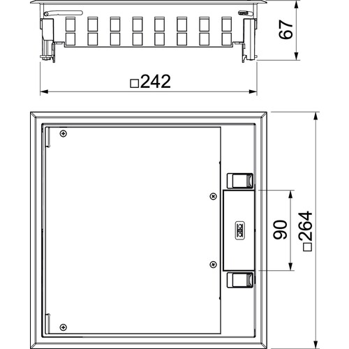 7405083 Obo GES9 3S U 7011 Geräteeinsatz für Universalmontage  Polycarbonat/Acry Produktbild Additional View 1 L