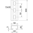 1121336 Obo MS5030P0900FT Profilschiene gelocht, Schlitzweite 22mm 900x50x30 St Produktbild 1 S