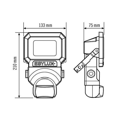 EL10810077 Esylux AFL SUN LED 10W 5K WH Fluter mit Bewegungsmelder 900lm Produktbild Additional View 2 L