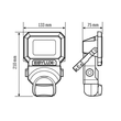 EL10810084 Esylux AFL SUN LED 10W 5K BK Fluter mit Bewegungsmelder 900lm schwarz Produktbild Additional View 2 S