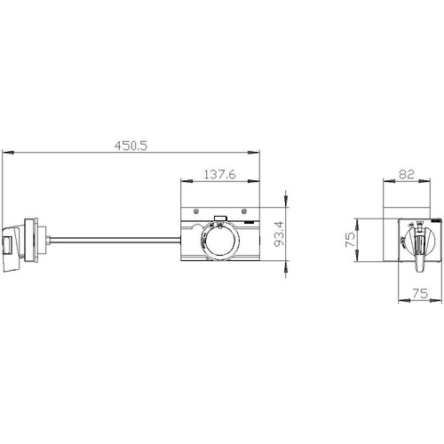 3VA9467-0PK11 Siemens Seitenwand- Drehantrieb Standard IEC IP65 Zubehör f Produktbild Additional View 2 L