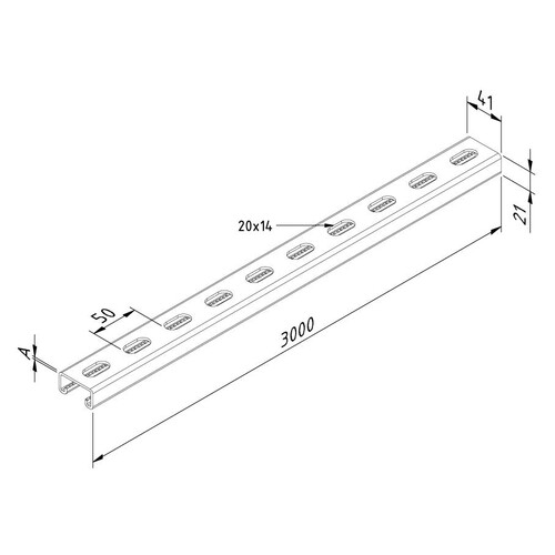 10280 Trayco SP41 21 15 3PG Tragprofil   Supporting profile Produktbild Additional View 2 L