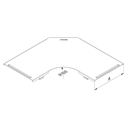 12151 Trayco CT CB90 600 PG Kabelrinne Deckel Bogen   Cable Tray Cover Bend Produktbild Additional View 3 L