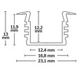 112812 Isoled LED Einbauprofil DIVE12 Aluminium eloxiert, 200cm Produktbild Additional View 1 S