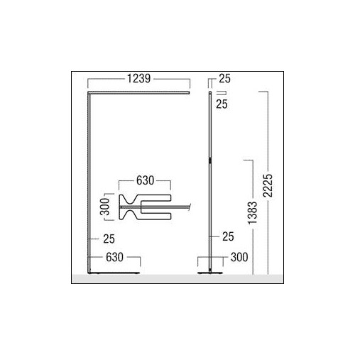 42184485 Zumtobel LINETIK-S D/I LED8000- 840 SC BK SR2 IL LED-Stehleuchte Produktbild Additional View 1 L