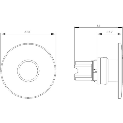 3SU1000-1CD30-0AA0 Siemens Pilzdrucktaster, 22mm, rund, gelb, 60mm Produktbild Additional View 1 L