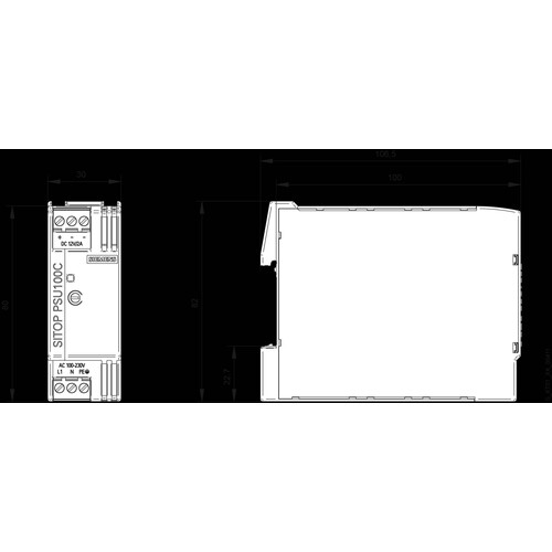 6EP1321-5BA00 Siemens SITOP PSU100C 12V/2A geregelte Stromvers. Eing. AC100 Produktbild Additional View 2 L