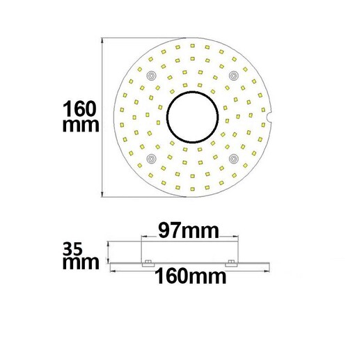 112435 Isoled LED Umrüstplatine mit Radarsensor 160mm, 14W, mit Magnet, war Produktbild Additional View 2 L