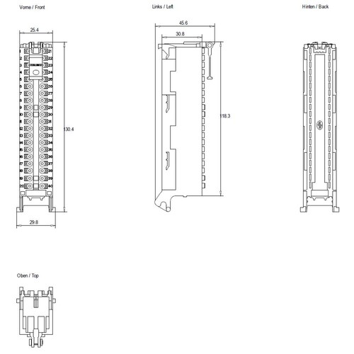 6ES7592-1BM00-0XB0 Siemens SIMATIC S7 1500, Frontstecker in Push In Technik, Produktbild Additional View 1 L