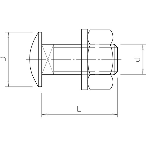 6406971 Obo FRS 8X20 F Flachrundschraube mit Scheibe und Mutter M8x20 Stahl feue Produktbild Additional View 1 L