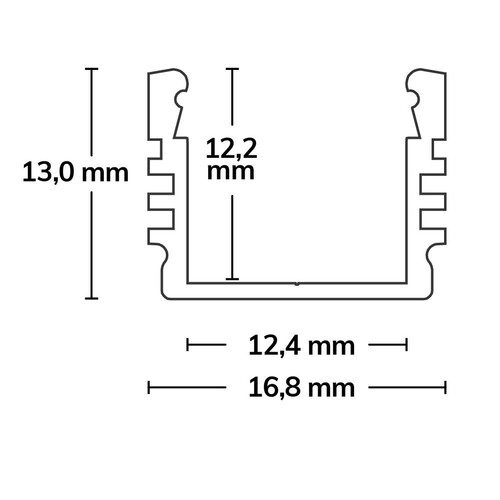 112809 Isoled LED Aufbauprofil SURF12 Aluminium eloxiert, 200cm Produktbild Additional View 1 L