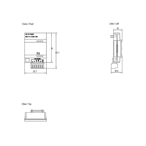 6ES7241-1CH30-1XB0 Siemens S7 1200, Communication Board CB 1241, RS485, Kle Produktbild Additional View 2 L