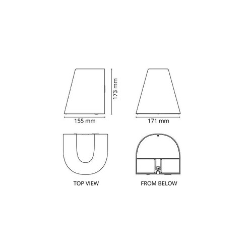 623911 SG Spike Wandleuchte 1100 LED 3000K + 2 Steckdosen graphit IP44 Produktbild Additional View 1 L