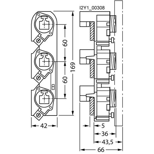 5SF6015 Siemens SR60-Sockel DIAZED DII 3-polig AC DC 500V für Passschraube für Produktbild Additional View 2 L