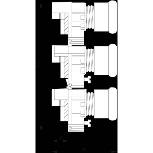 5SF6220 Siemens DIAZED-Reitersockel SR60 3P, DIII, 63A, 500V für 5/10 mm-Sammels Produktbild Additional View 2 L