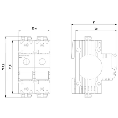 5SG7153 Siemens MINIZED, Lasttrennschalter mit Sicherung, D02, 1 Produktbild Additional View 2 L