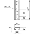 1122476 Obo MS4121P2000A4 Profilschiene gelocht, Schlitzweite 22mm 2000x41x21 E Produktbild 1 S