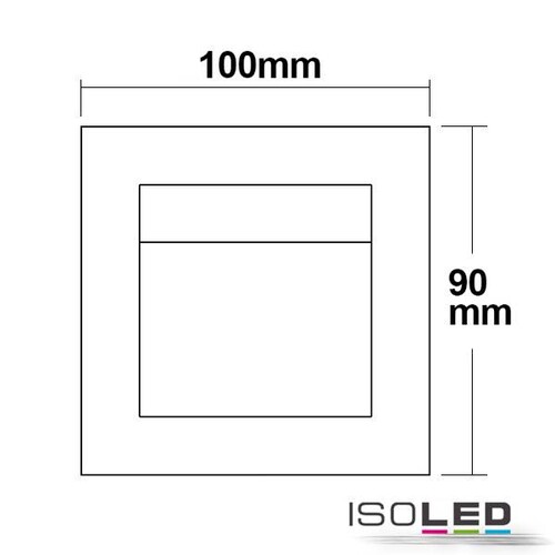 111610 Isoled LED Einbauleuchte rechteckig IP44, Edelstahl, 1W, warmweiß Produktbild Additional View 2 L