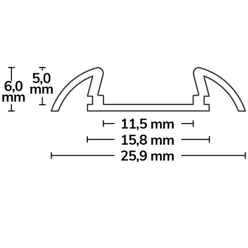 112795 Isoled LED Aufbauprofil SURF11 Aluminium eloxiert, 200cm Produktbild Additional View 1 L