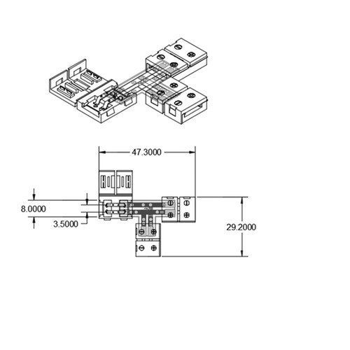 111967 Isoled Flexband Clip T Verbinder 2 polig, weiß für Breite 8mm Produktbild Additional View 1 L