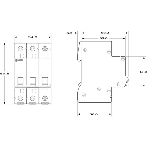 5TL1363-1 Siemens Ausschalter 63A 3- polig, mit rotem Griff Produktbild Additional View 2 L