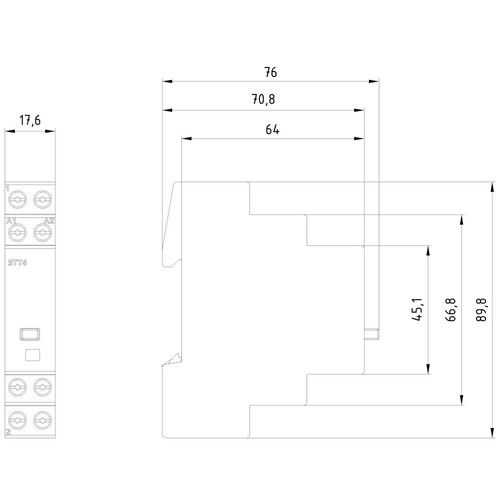 5TT4105-4 Siemens Fernschalter mit 1 Schließer, und 1Ö Kontakt für AC 230V,  Produktbild Additional View 2 L