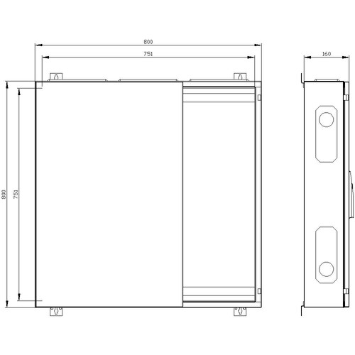 8GK1032-3KK31 Siemens ALPHA 160, Wandschrank, IP44, Schutzklasse 2, H: 8 Produktbild Additional View 2 L