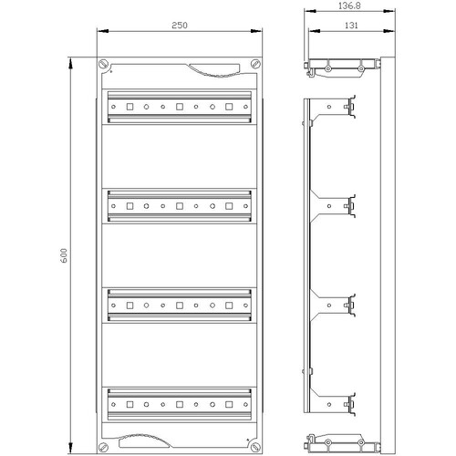 8GK4351-4KK12 Siemens ALPHA 400/630 DIN, Einbausatz für Installationseinbaugerät Produktbild Additional View 2 L