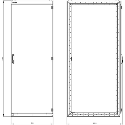 8MF1280-3BR4 Siemens SIVACON, Schaltschrank-Leergehäuse, ohne Seitenw Produktbild Additional View 2 L