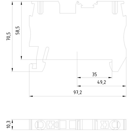 8WH6000-0AF00 Siemens IPO-Klemmen, Durchgangsklemme 2,5 mm2 Produktbild Additional View 2 L