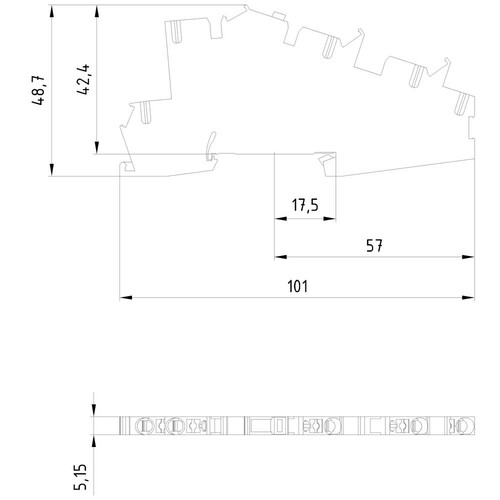 8WH60014NF00 Siemens Installationsklemme 2,5 mm2, 5,2mm Breite grau PE, L, L-ME- Produktbild Additional View 2 L