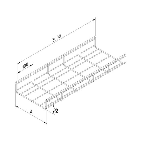 10585 Trayco MT60 400 3DG Gitterrinne Mesh Tray Produktbild Additional View 2 L