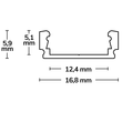 112805 Isoled LED Aufbauprofil SURF12 FLAT Aluminium eloxiert, 200cm Produktbild Additional View 1 S