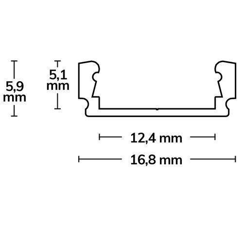 112805 Isoled LED Aufbauprofil SURF12 FLAT Aluminium eloxiert, 200cm Produktbild Additional View 1 L