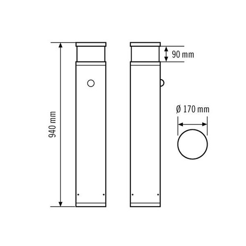 EL10820960 Esylux ESYLUX BOLLARD ALVA 180° 940 / 170 16 W 3000K ANTHRACITE MI Produktbild Additional View 1 L