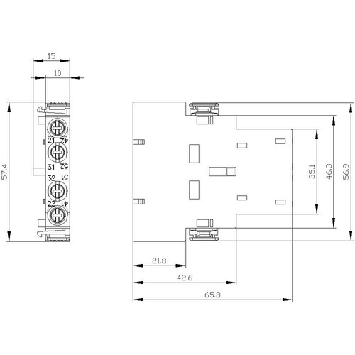 3RH2911-1DA02 Siemens Hilfsschalterblock seitlich, 2Ã, stromb.: 1Ã, 1Ã, fÃŒr Moto Produktbild Additional View 2 L