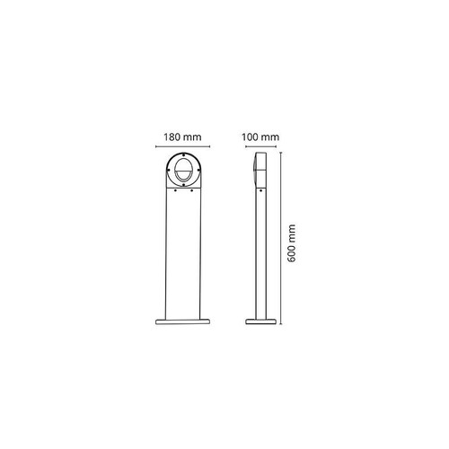 923005 SG Callisto Pollerleuchte 4W LED 3000K asym. 180lm graphit Produktbild Additional View 1 L