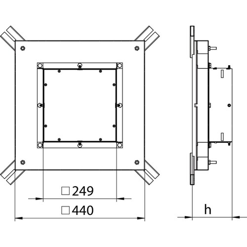 7399850 Obo IBD 35038 9 Im Beton Dose für GES9 440x440x135 Stahl bandverzinkt Produktbild Additional View 1 L